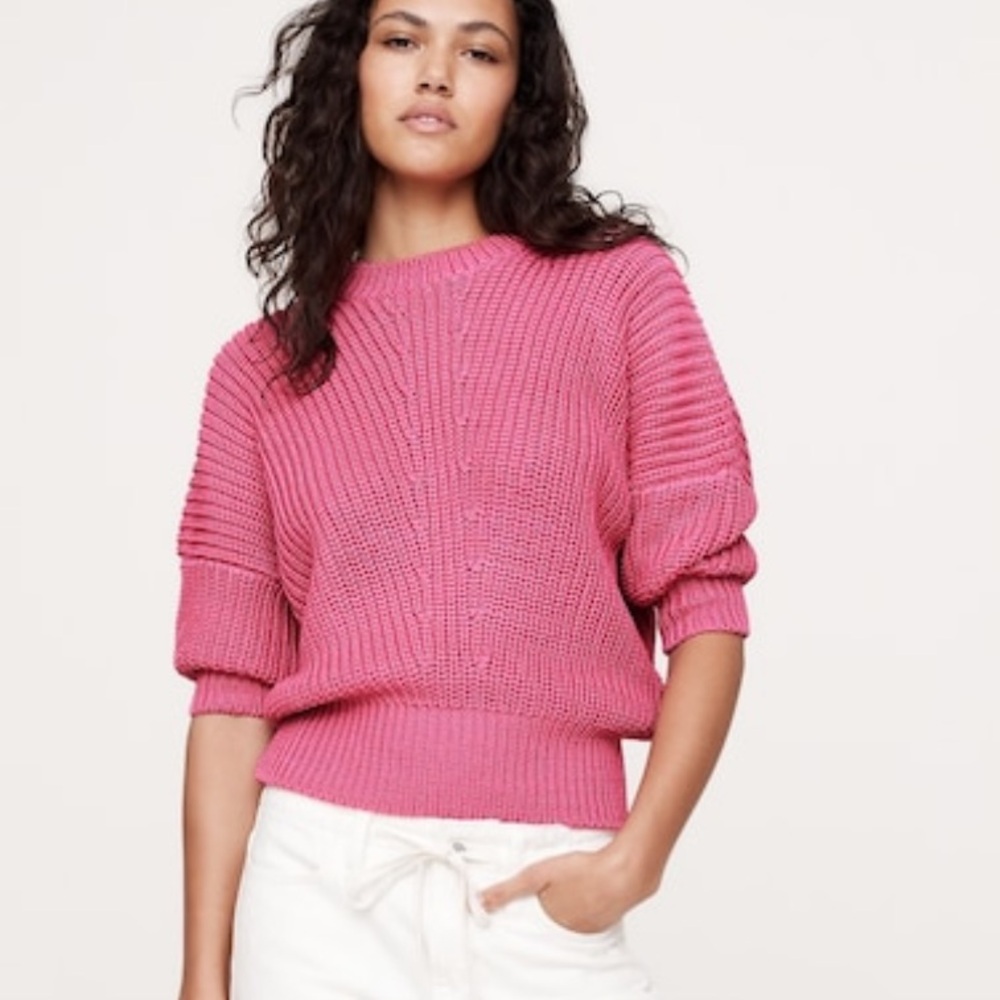 NWT - Cotton Cropped Dolman Sweater